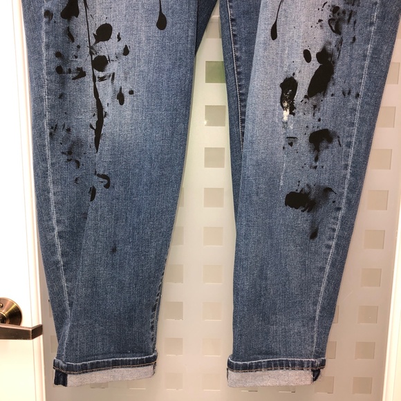 🎉7xHP🎉 LANE BRYANT Low Rise Boyfriend Jeans Paint Distressed Stretch 18 NWT! - Picture 5 of 16